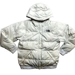 The North Face Jacket Girls XL Off White Hooded Goose Down 550
